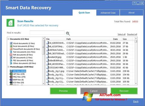 स्क्रीनशॉट Smart Data Recovery Windows 7