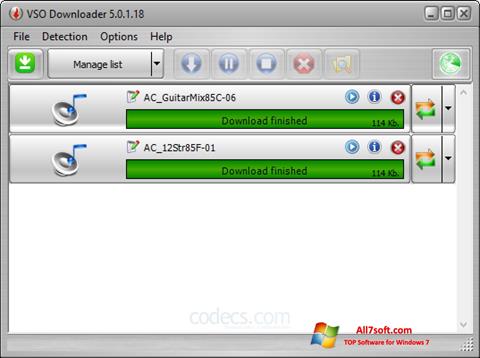 स्क्रीनशॉट VSO Downloader Windows 7