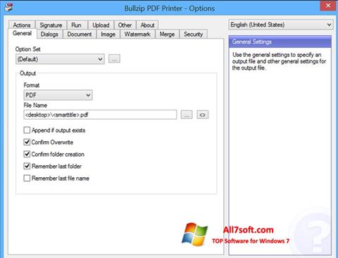 स्क्रीनशॉट BullZip PDF Printer Windows 7