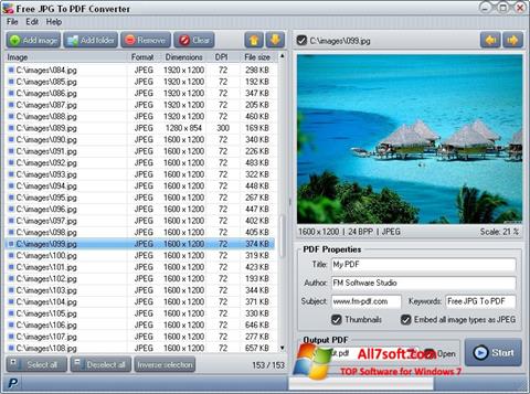 स्क्रीनशॉट Image To PDF Converter Windows 7