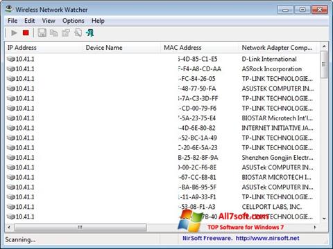 स्क्रीनशॉट Wireless Network Watcher Windows 7