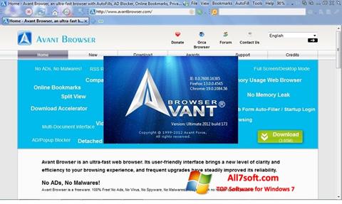 स्क्रीनशॉट Avant Browser Windows 7