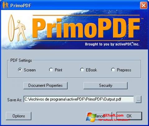 स्क्रीनशॉट PrimoPDF Windows 7