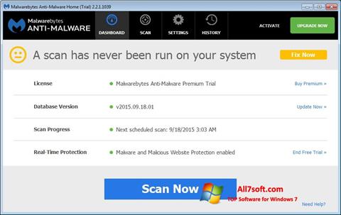 स्क्रीनशॉट Malwarebytes Anti-Malware Windows 7