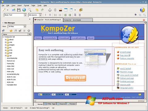 स्क्रीनशॉट KompoZer Windows 7