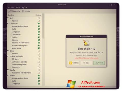 स्क्रीनशॉट BleachBit Windows 7