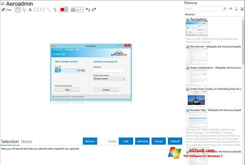 स्क्रीनशॉट AeroAdmin Windows 7