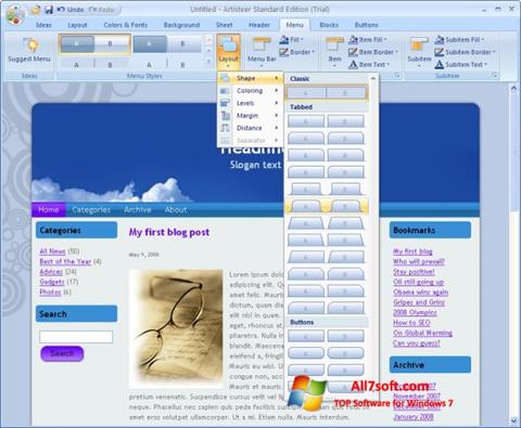 स्क्रीनशॉट Artisteer Windows 7