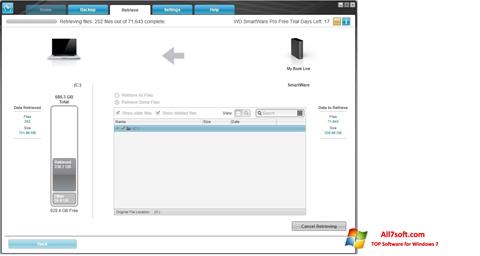 स्क्रीनशॉट WD SmartWare Windows 7