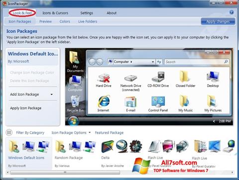 स्क्रीनशॉट IconPackager Windows 7