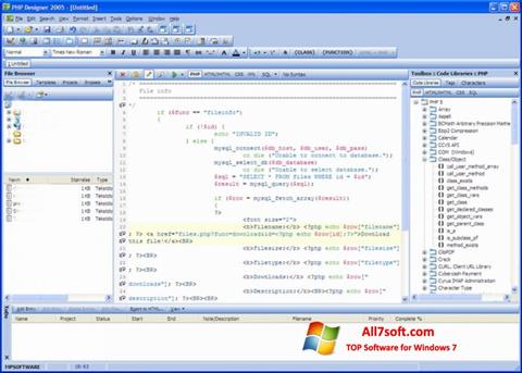 स्क्रीनशॉट phpDesigner Windows 7
