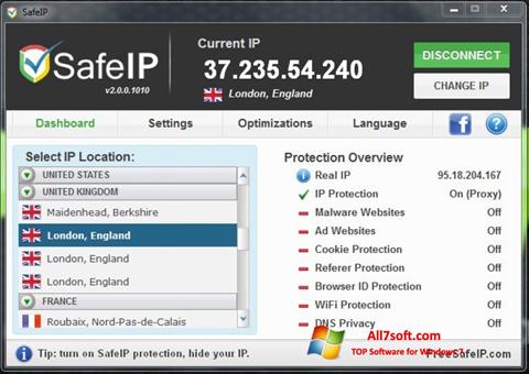 स्क्रीनशॉट SafeIP Windows 7