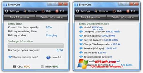 स्क्रीनशॉट BatteryCare Windows 7
