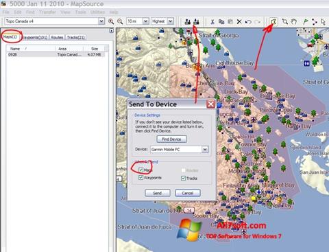स्क्रीनशॉट MapSource Windows 7