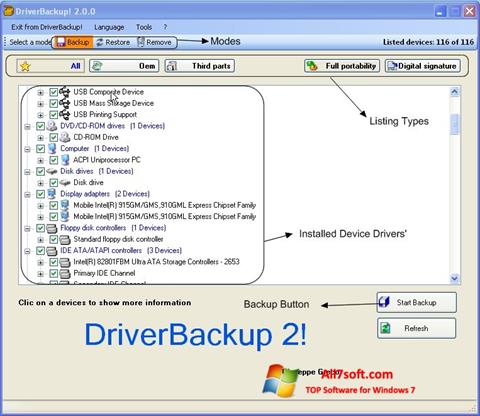 स्क्रीनशॉट Driver Backup Windows 7