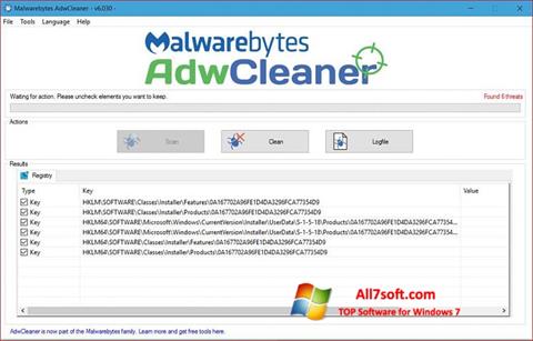स्क्रीनशॉट AdwCleaner Windows 7